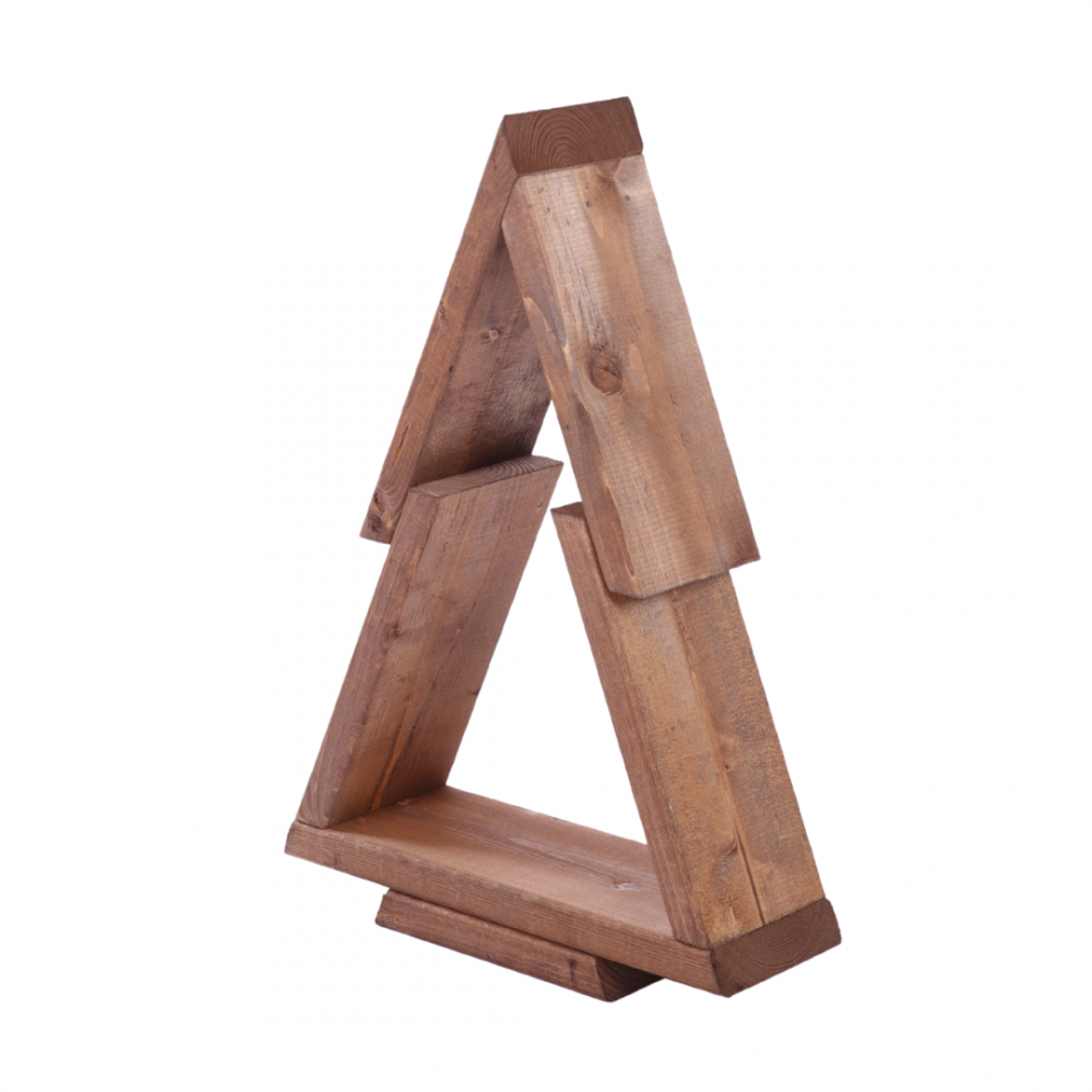 Choinka drewniana stojąca 43x30cm ZMONTOWANA IMPREGNOWANA brazowa eko ozdoba