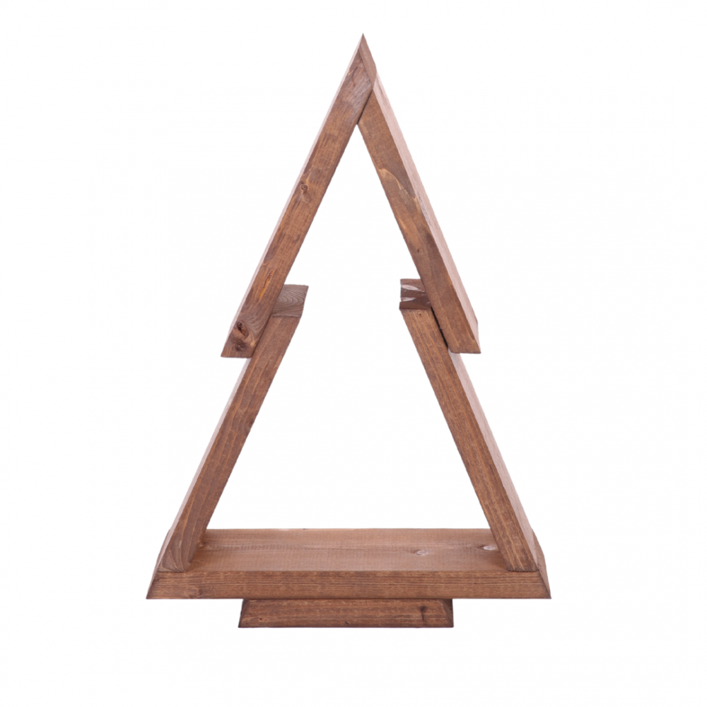 Choinka drewniana stojąca 43x30cm ZMONTOWANA IMPREGNOWANA brazowa eko ozdoba