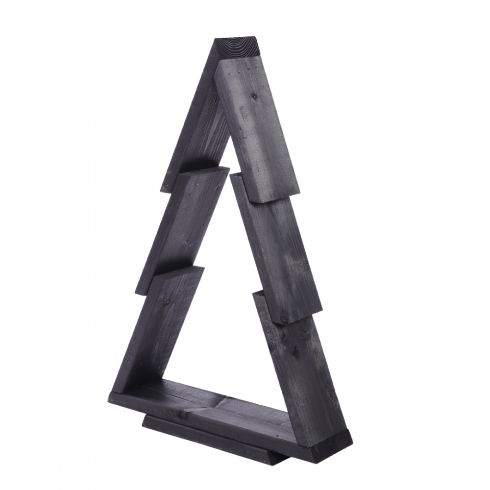 Choinka drewniana stojąca 59,5x39cm ZMONTOWANA IMPREGNOWANA czarna eko ozdoba