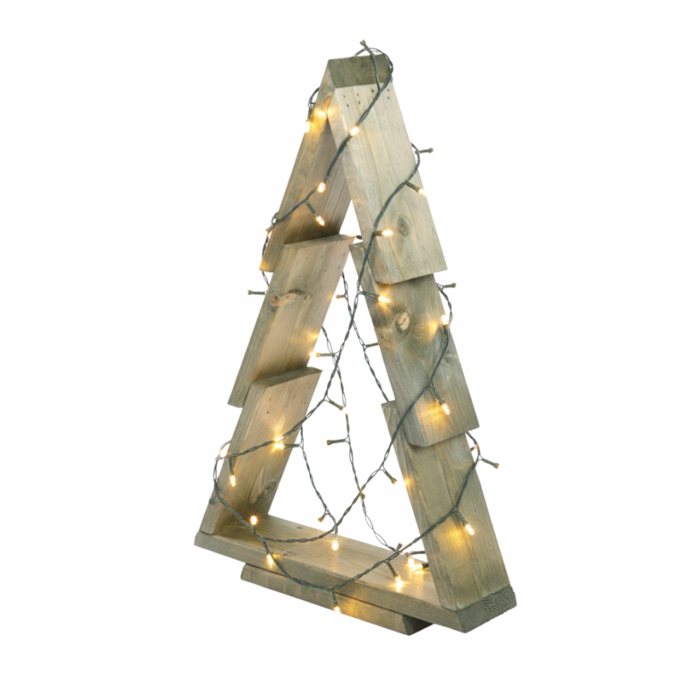 Choinka drewniana stojąca 59,5x39cm ZMONTOWANA IMPREGNOWANA zielona eko ozdoba