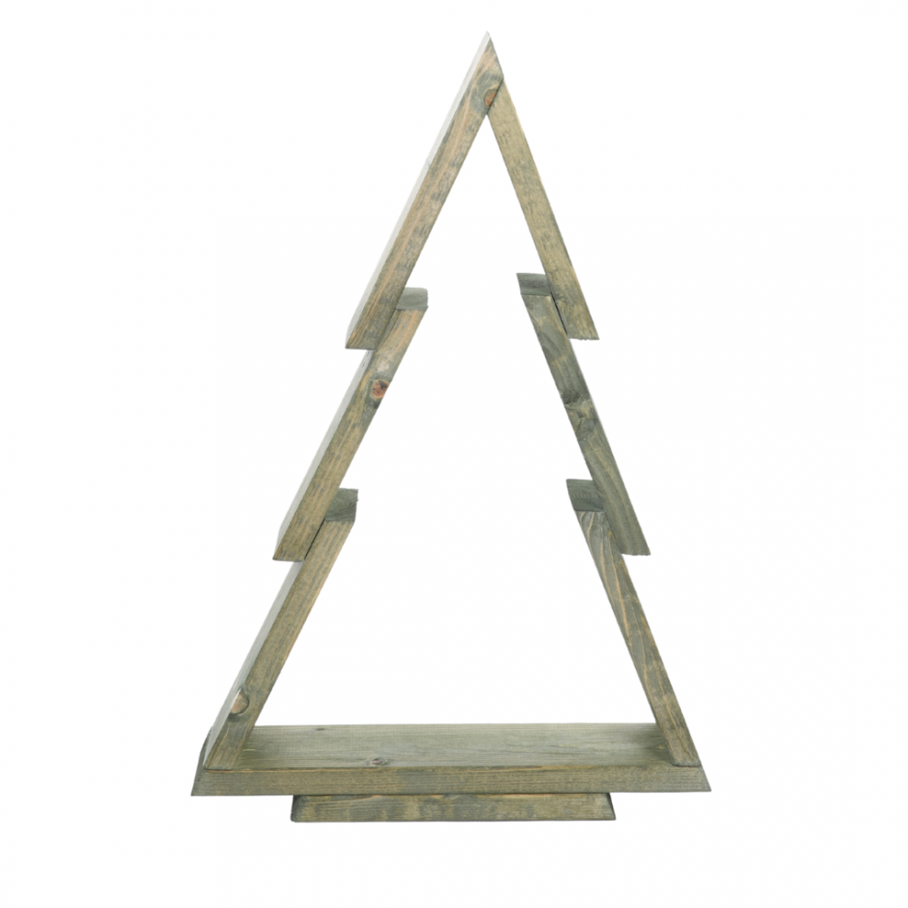 Choinka drewniana stojąca 59,5x39cm ZMONTOWANA IMPREGNOWANA zielona eko ozdoba