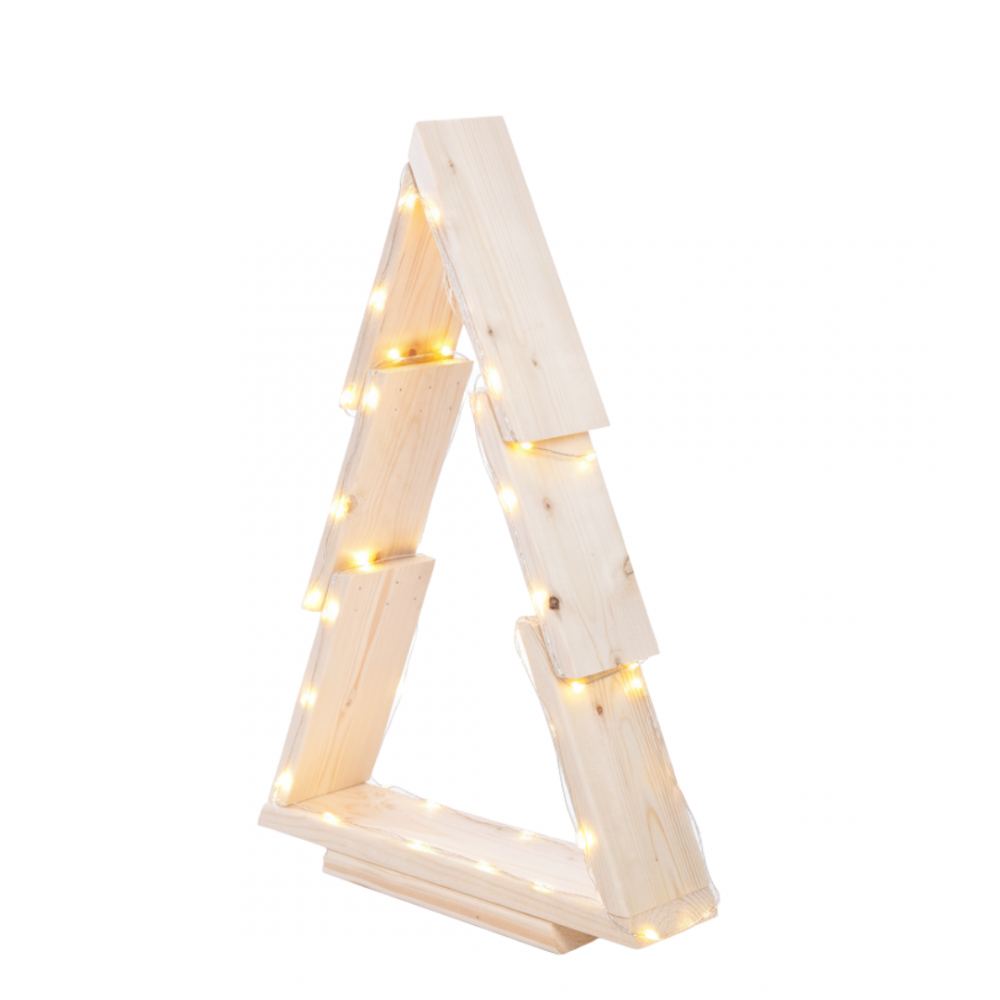 Choinka drewniana stojąca 59,5x39cm ZMONTOWANA NATURALNA eko ozdoba