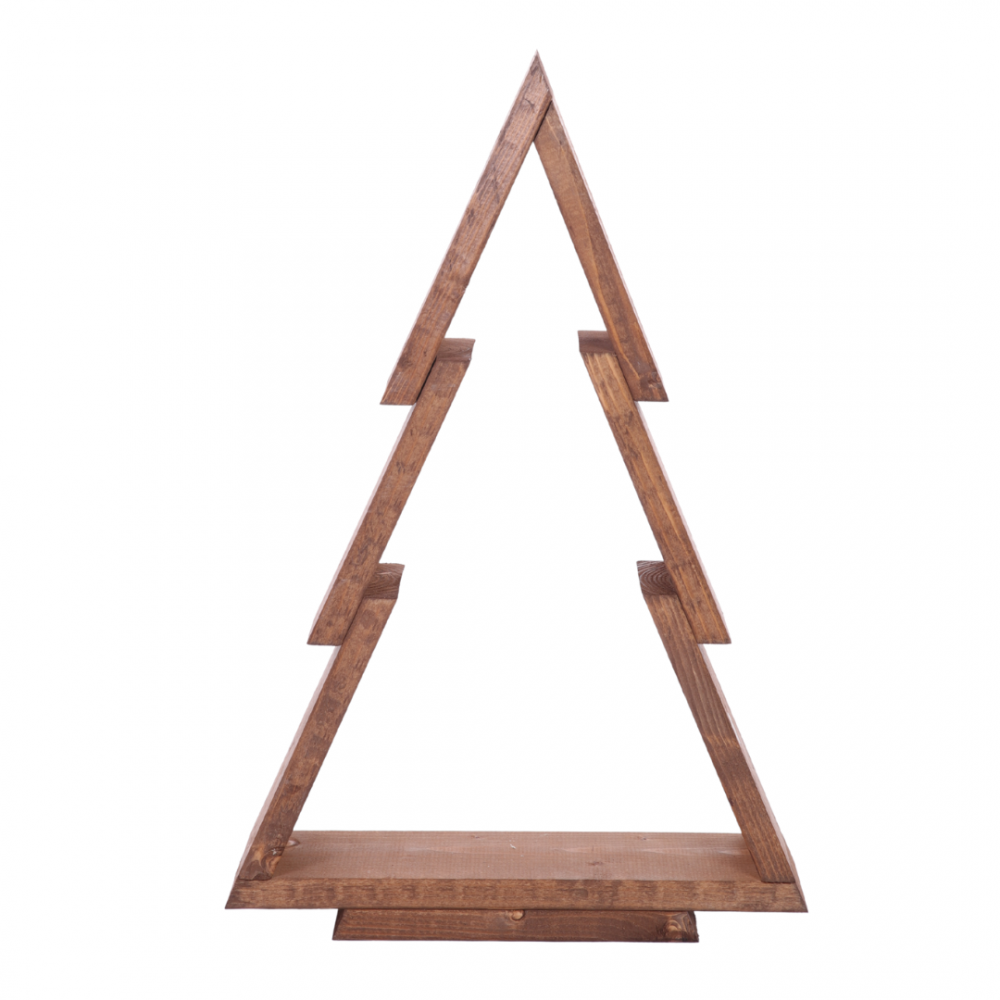 Choinka drewniana stojąca 59,5x39cm ZMONTOWANA IMPREGNOWANA brazowa eko ozdoba