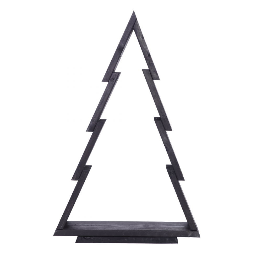 Choinka drewniana stojąca 75,5x48cm ZMONTOWANA IMPREGNOWANA czarna eko ozdoba