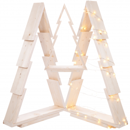 Choinka drewniana stojąca 75,5x48cm ZMONTOWANA IMPREGNOWANA bezbarwna eko ozdoba