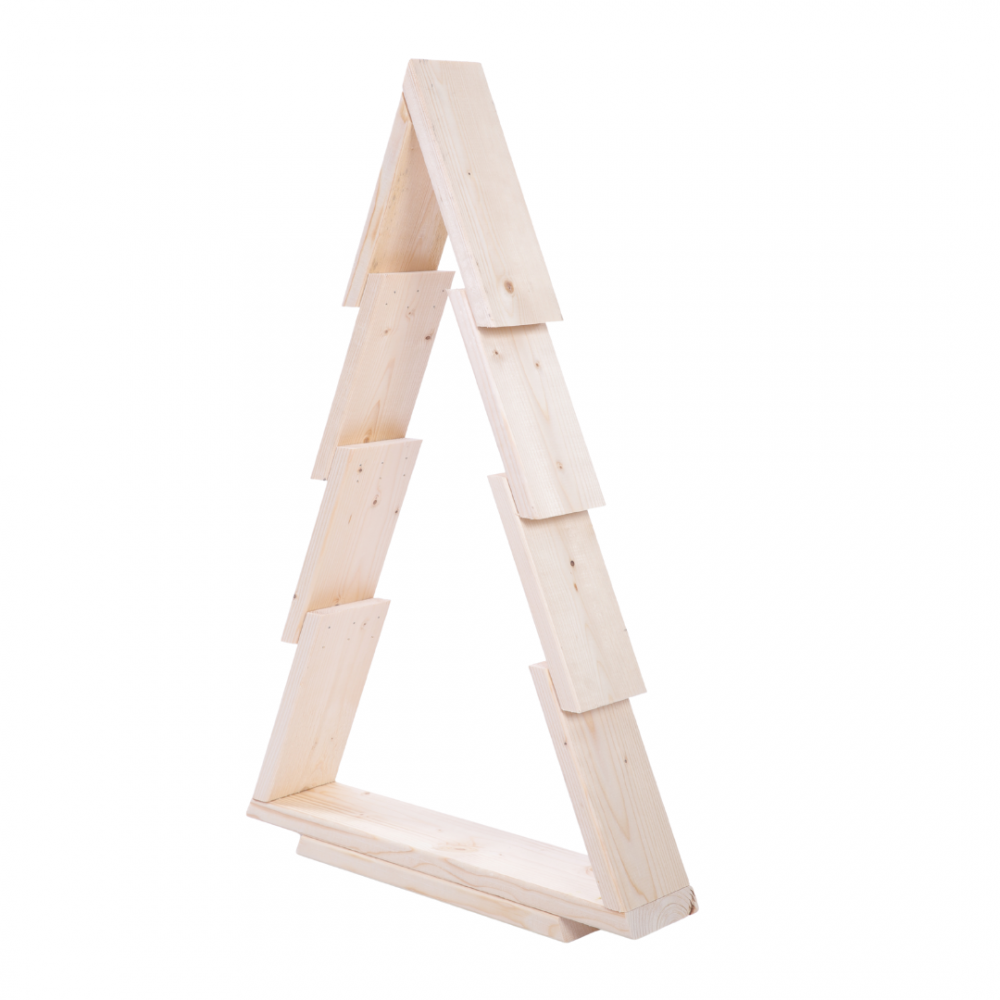 Choinka drewniana stojąca 75,5x48cm ZMONTOWANA IMPREGNOWANA bezbarwna eko ozdoba