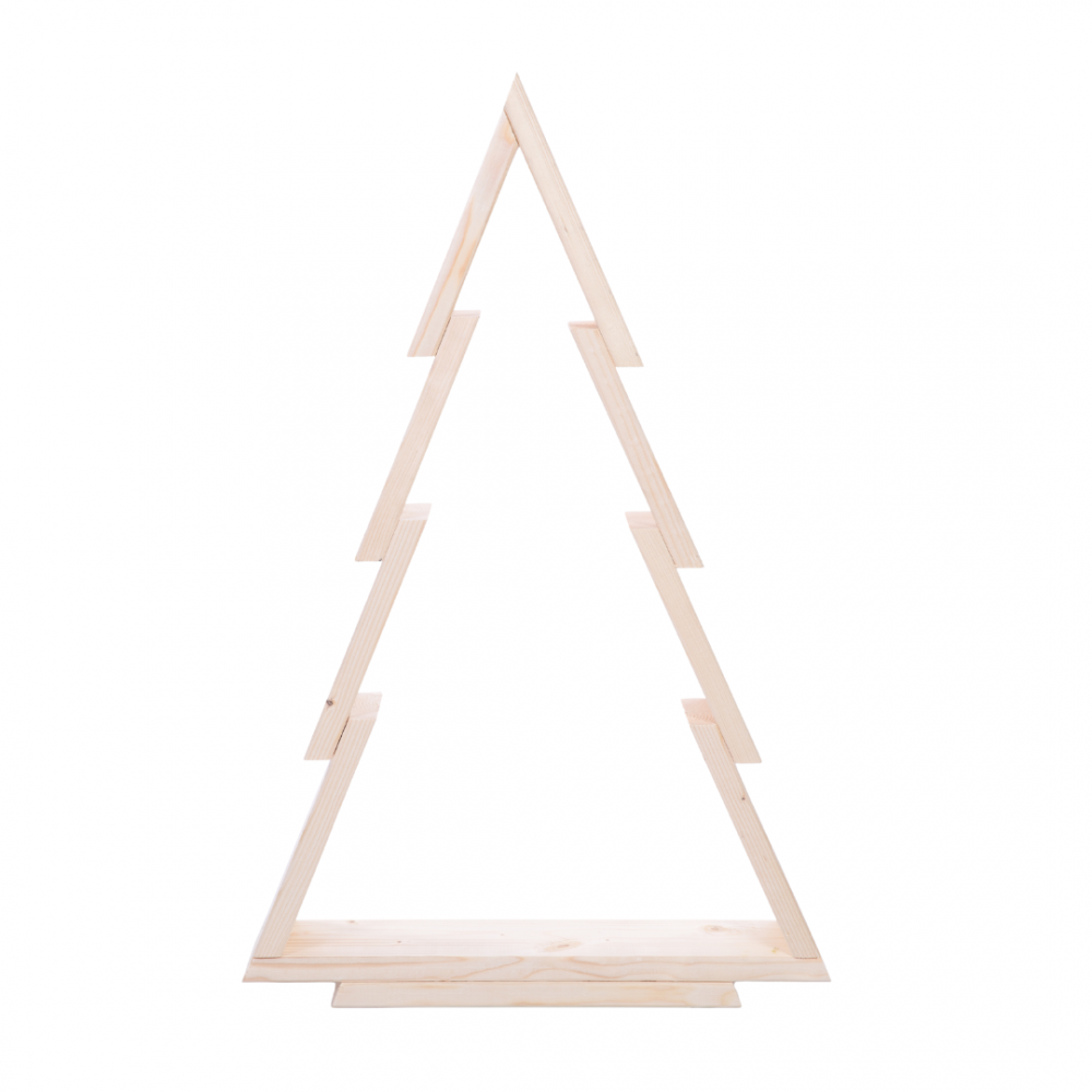 Choinka drewniana stojąca 75,5x48cm ZMONTOWANA IMPREGNOWANA bezbarwna eko ozdoba