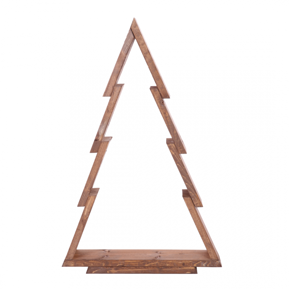 Choinka drewniana stojąca 75,5x48cm ZMONTOWANA IMPREGNOWANA brazowa eko ozdoba