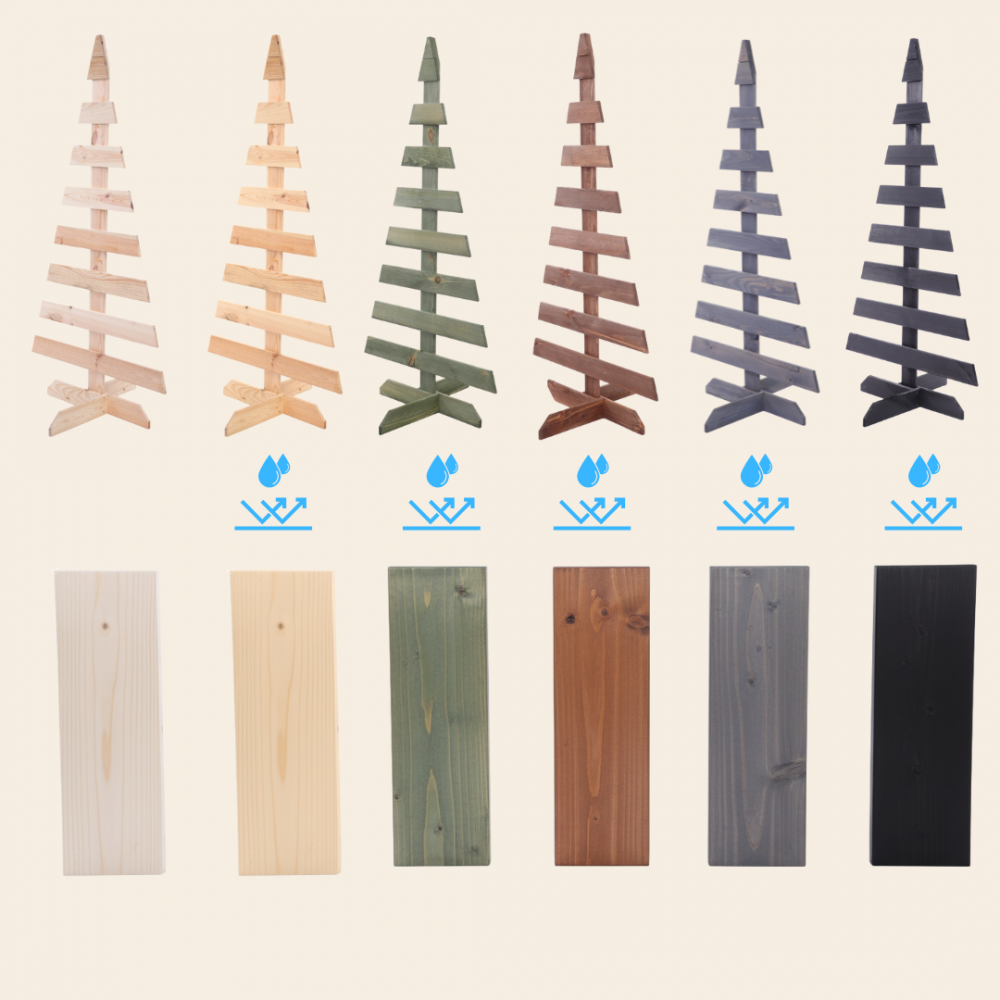 Choinka drewniana stojąca 65x30cm NATURALNA eko ozdoba świąteczna