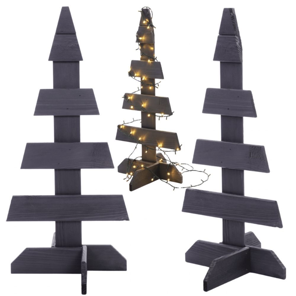 Choinka drewniana stojąca 65x30cm IMPREGNAT eko ozdoba świąteczna