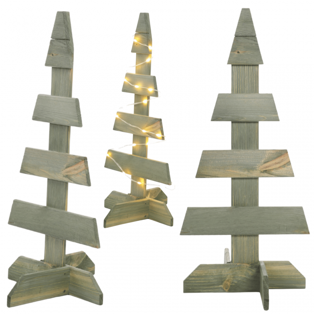 Choinka drewniana stojąca 65x30cm IMPREGNAT eko ozdoba świąteczna