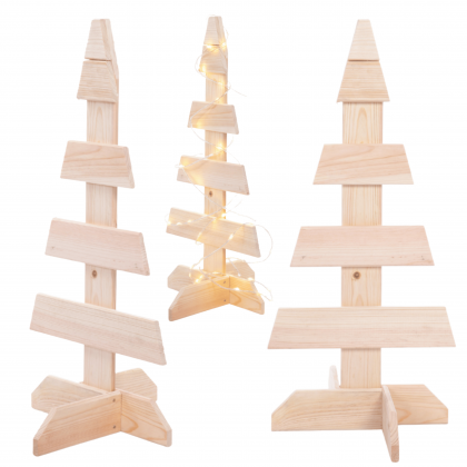 Choinka drewniana stojąca 65x30cm IMPREGNAT eko ozdoba świąteczna