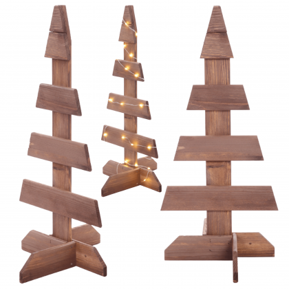 Choinka drewniana stojąca 65x30cm IMPREGNAT eko ozdoba świąteczna