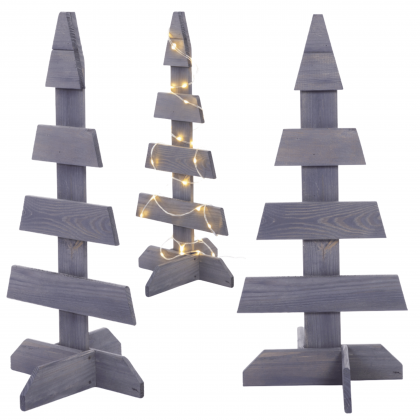 Choinka drewniana stojąca 65x30cm IMPREGNAT eko ozdoba świąteczna