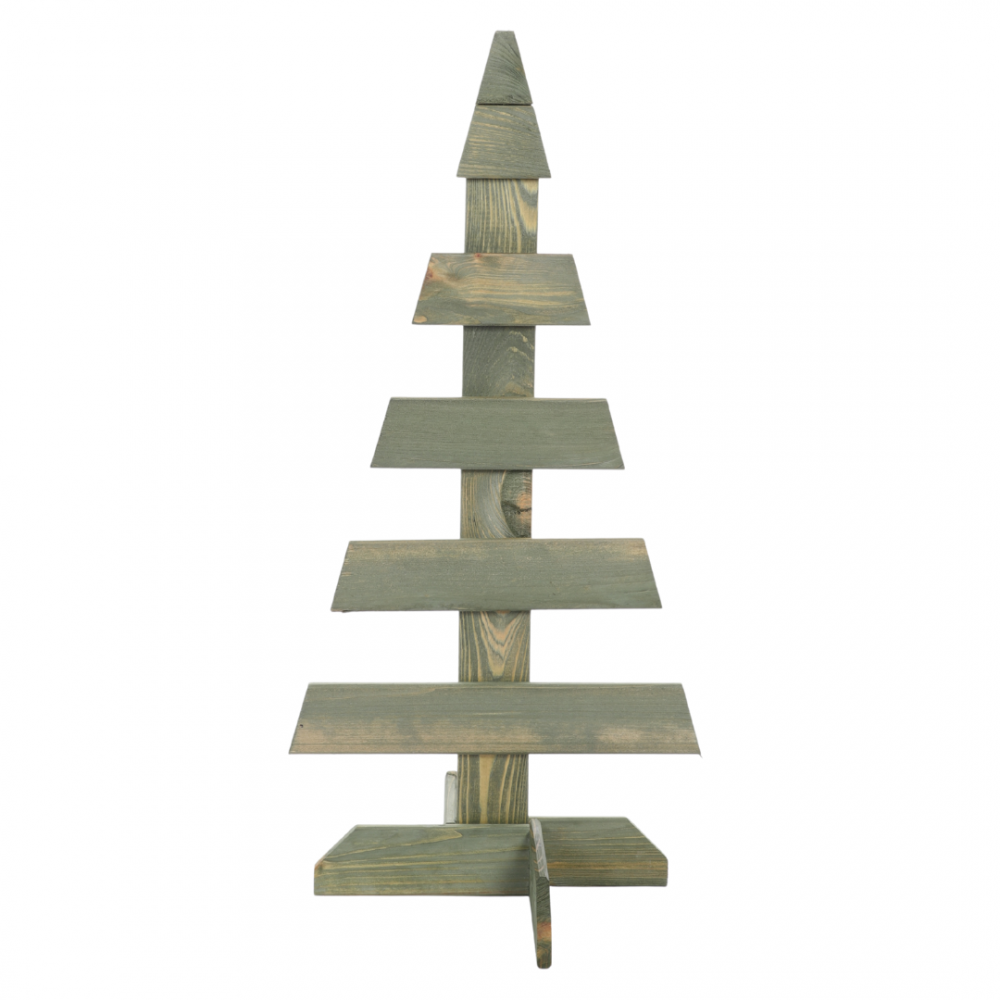 Choinka drewniana stojąca 80x37cm IMPREGNAT eko ozdoba świąteczna