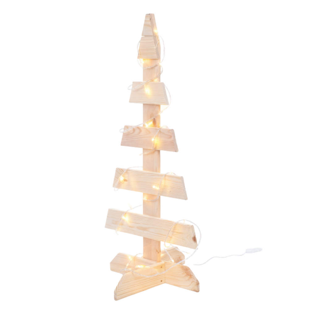 Choinka drewniana stojąca 80x37cm NATURALNA eko ozdoba świąteczna