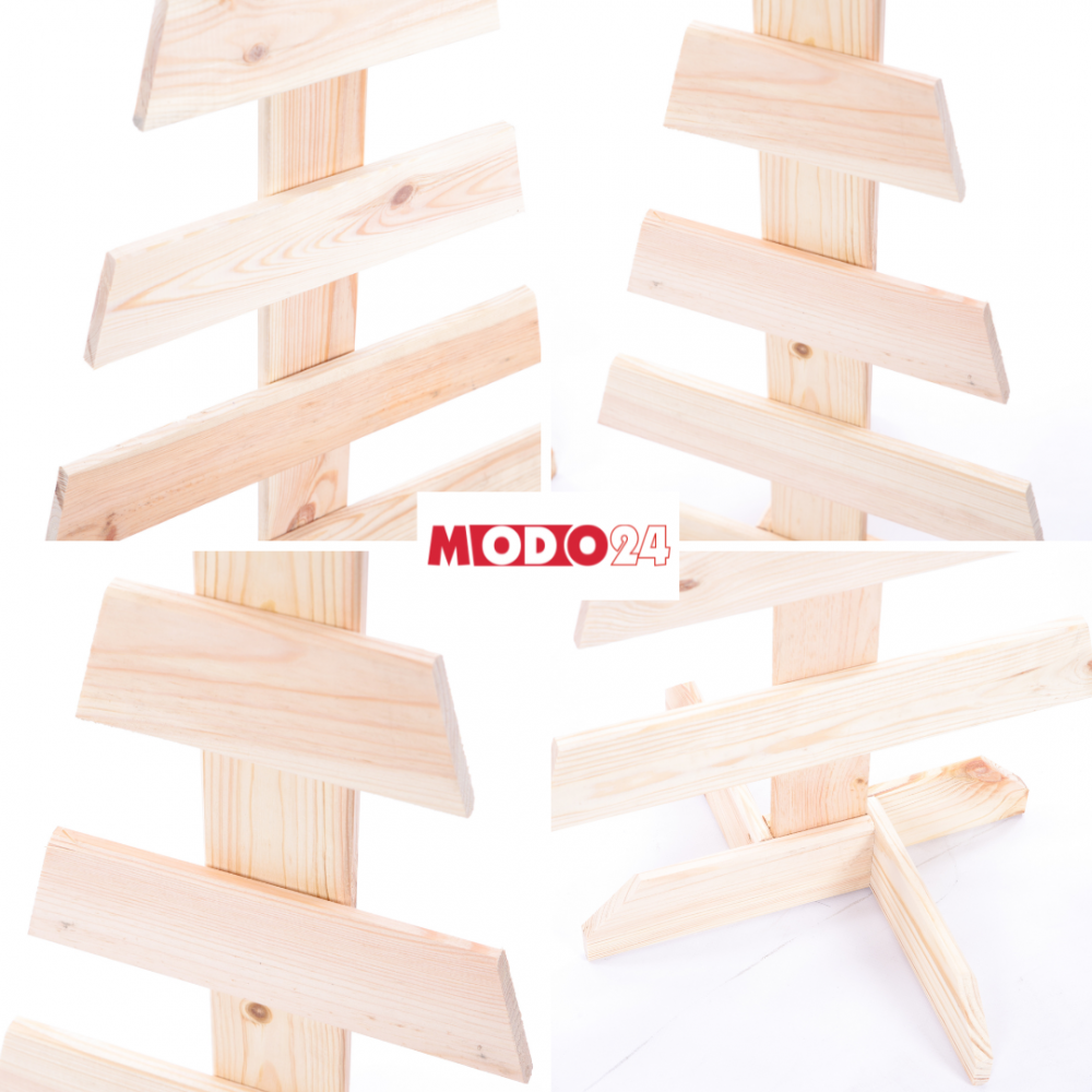 Choinka drewniana stojąca 80x37cm NATURALNA eko ozdoba świąteczna