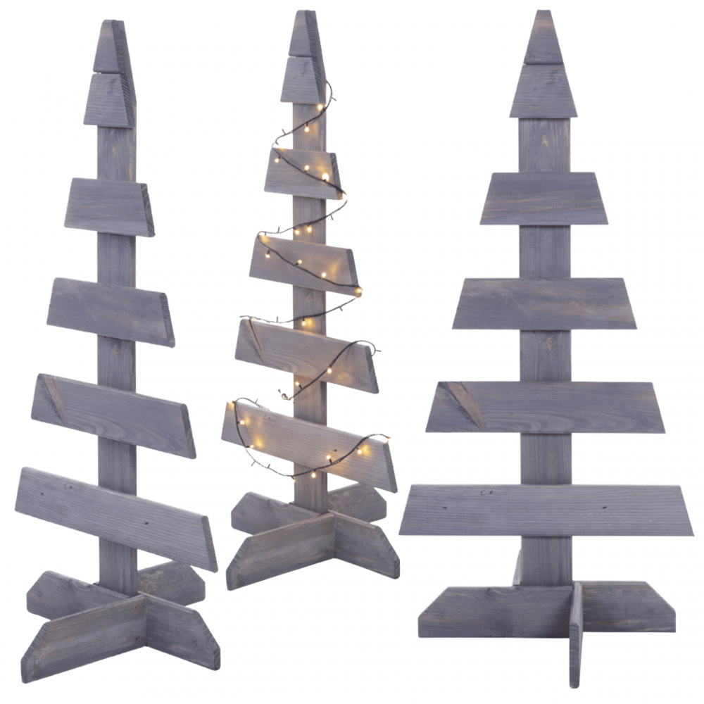 Choinka drewniana stojąca 80x37cm IMPREGNAT eko ozdoba świąteczna