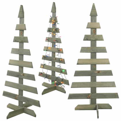 Choinka drewniana stojąca 118x57,4cm IMPREGNAT eko ozdoba świąteczna