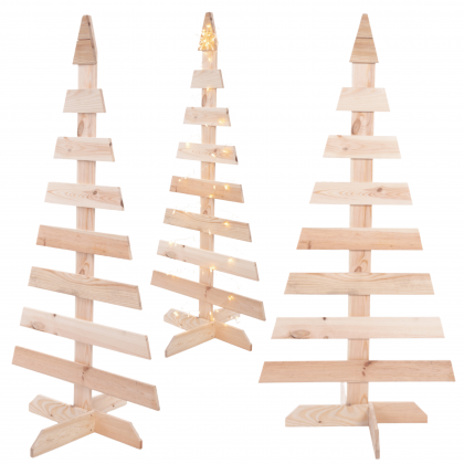 Choinka drewniana stojąca 118x57,4cm NATURALNA eko ozdoba świąteczna