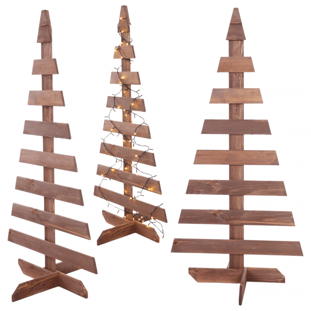 Choinka drewniana stojąca 118x57,4cm IMPREGNAT eko ozdoba świąteczna