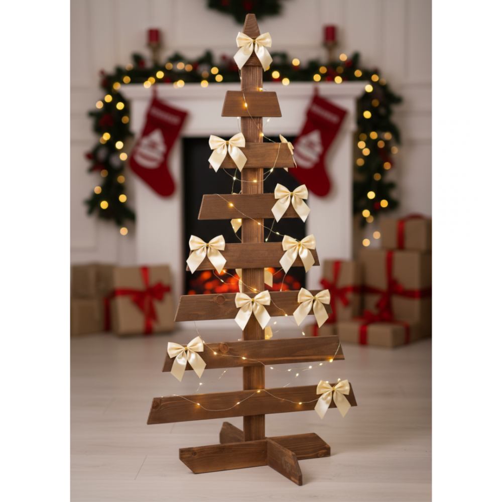 Choinka drewniana stojąca 118x57,4cm IMPREGNAT eko ozdoba świąteczna