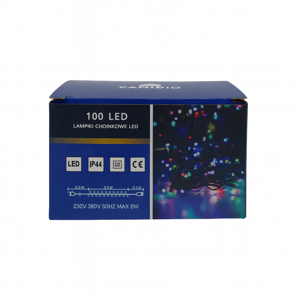 Lampki choinkowe 100 LED biały zimny zewnętrzne wewnętrzne