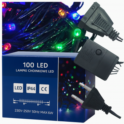 Lampki choinkowe 100 LED multikolor zewnętrzne wewnętrzne