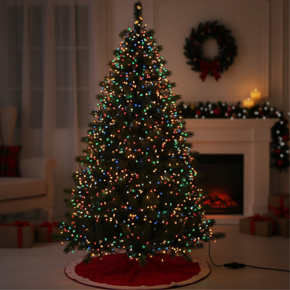 Lampki choinkowe 1000 LED flash multikolor zewnętrzne wewnętrzne