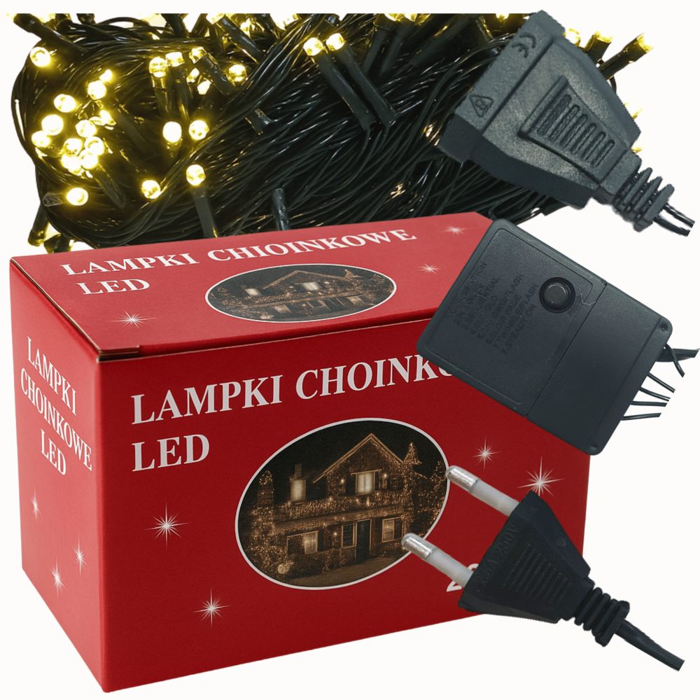 Lampki choinkowe 200 LED biały ciepły zewnętrzne wewnętrzne
