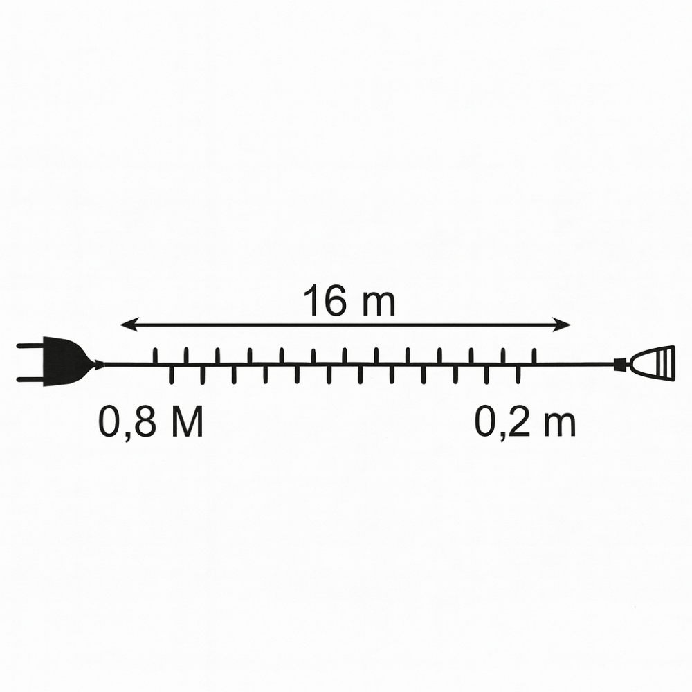 Lampki choinkowe 200 LED biały zimny zewnętrzne wewnętrzne