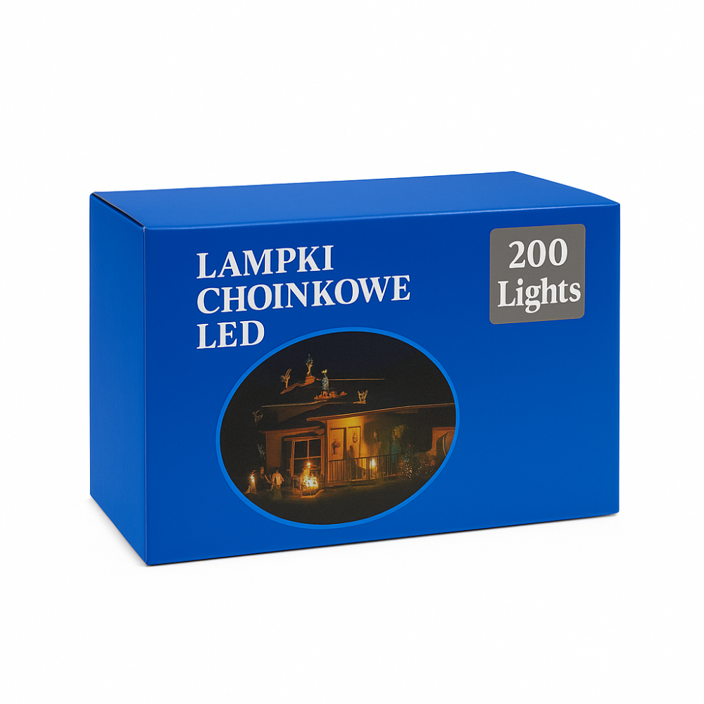 Lampki choinkowe 200 LED multikolor zewnętrzne wewnętrzne