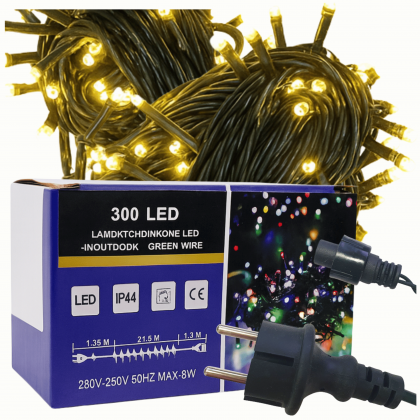 Lampki choinkowe 300 LED flash biały ciepły zewnętrzne wewnętrzne