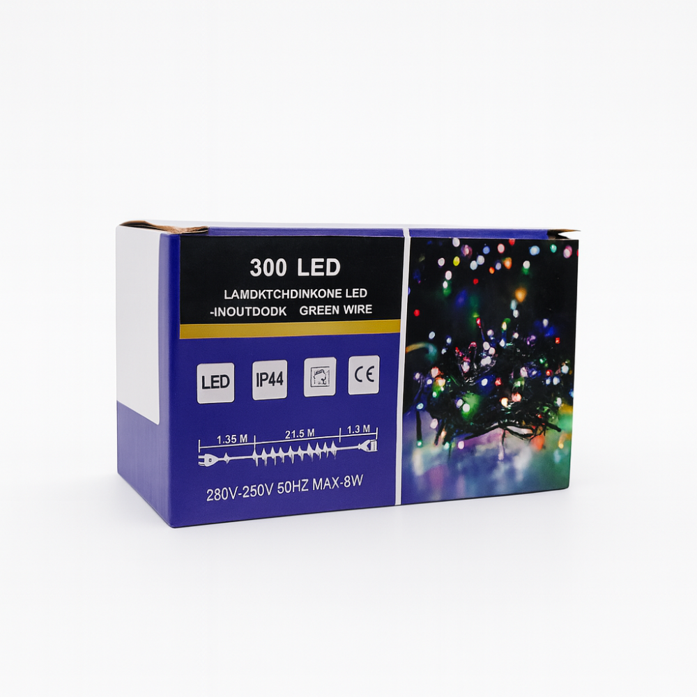 Lampki choinkowe 300 LED flash biały ciepły zewnętrzne wewnętrzne