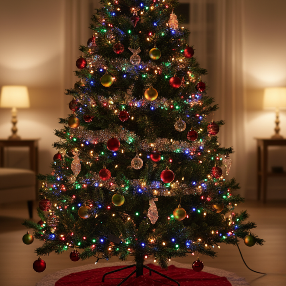 Lampki choinkowe 300 LED flash multikolor zewnętrzne wewnętrzne