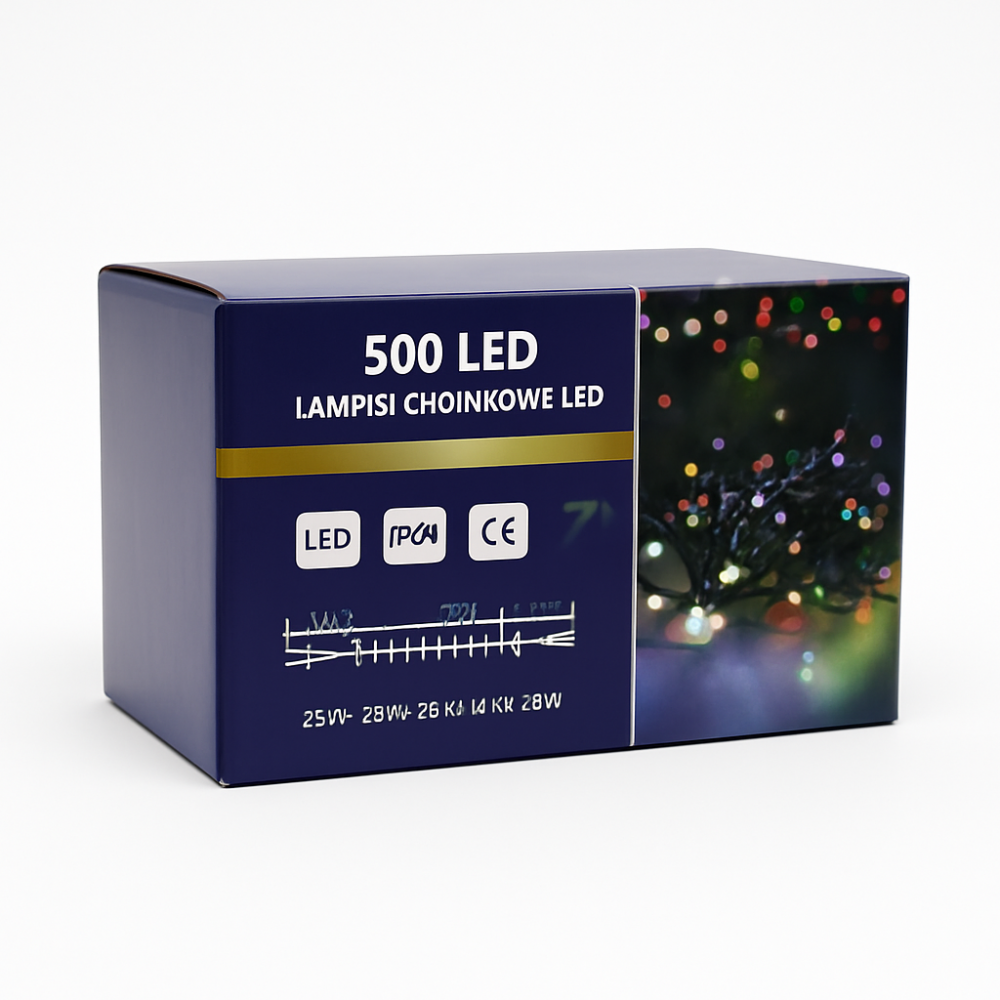 Lampki choinkowe 500 LED biały zimny zewnętrzne wewnętrzne