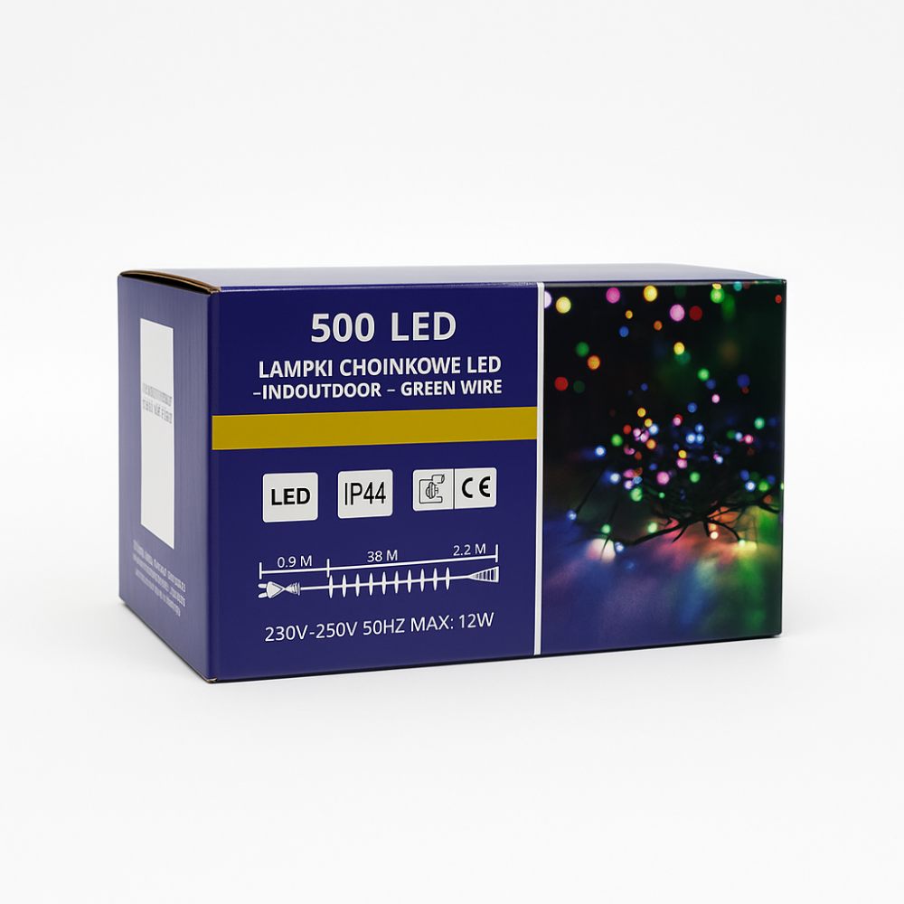 Lampki choinkowe 500 LED flash biały ciepły zewnętrzne wewnętrzne