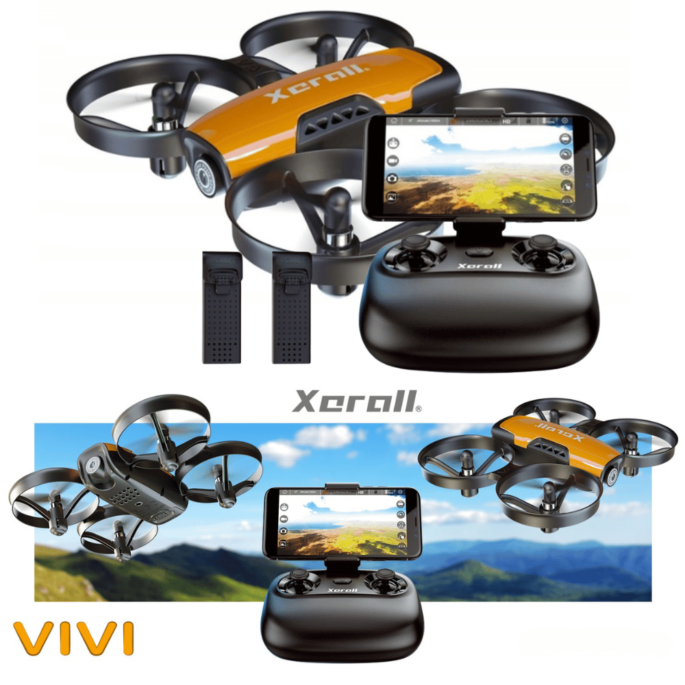 DRON VIVI XERALL MINI KAMERA HD 720p FPV WiFi APLIKACJA AUTO START BATERIE