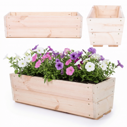 Doniczka drewniana na parapet donica na kwiaty doniczka sosnowa 19x60x30