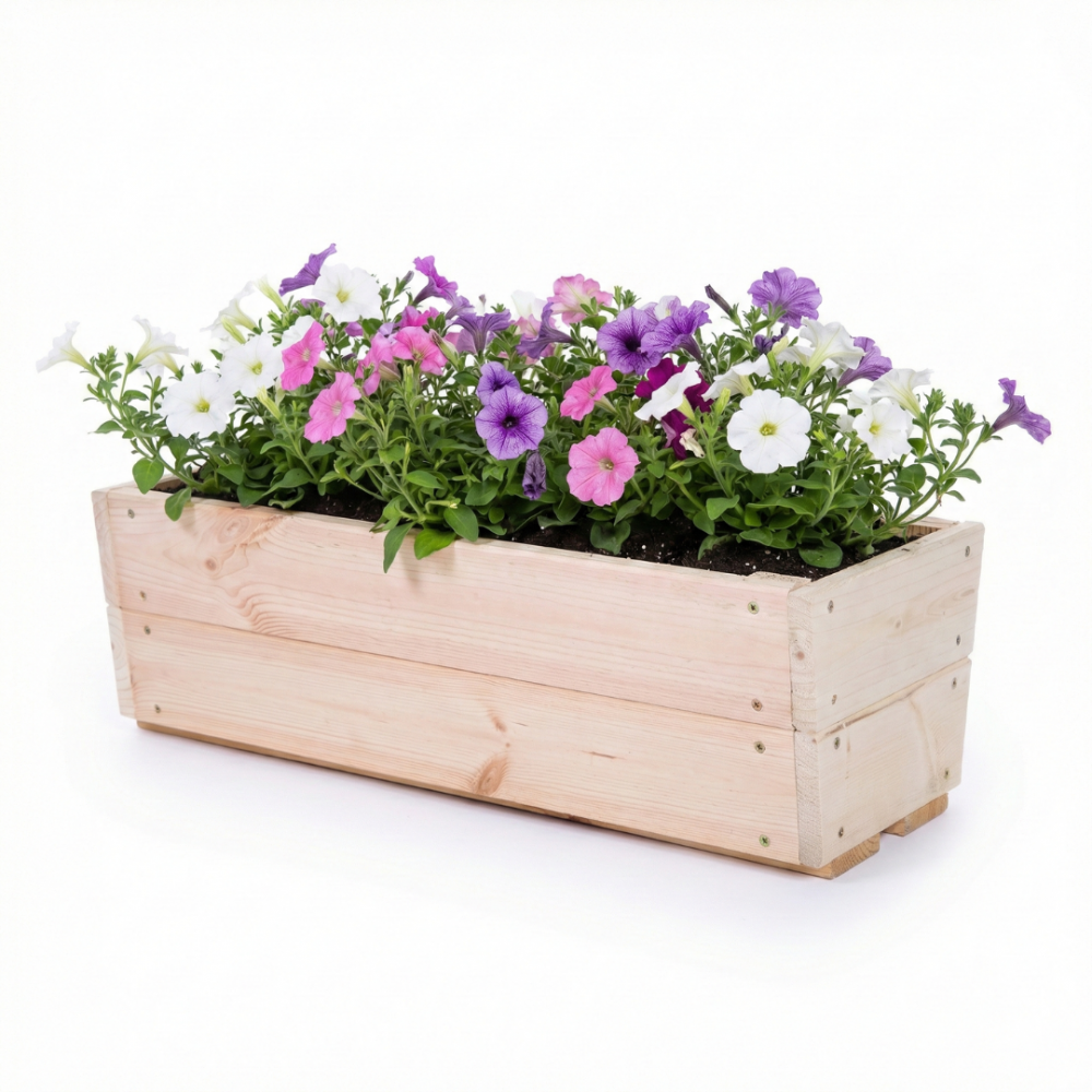 Doniczka drewniana na parapet donica na kwiaty doniczka sosnowa 19x60x30