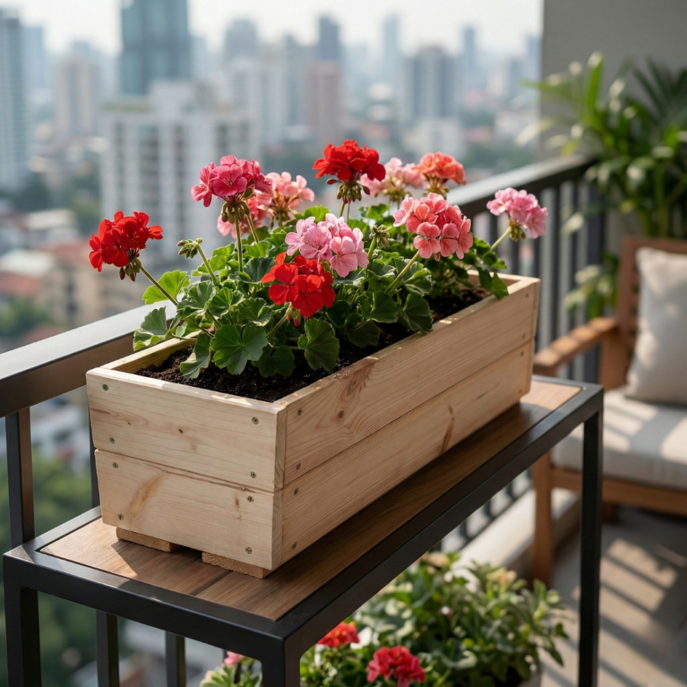 Doniczka drewniana na parapet donica na kwiaty doniczka sosnowa 19x60x30