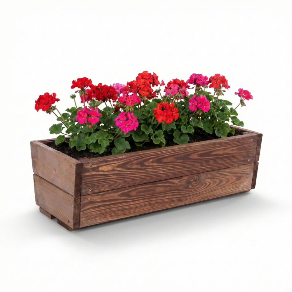 Korytko drewniane na parapet doniczka balkonowa donica impregnat 19x60x30