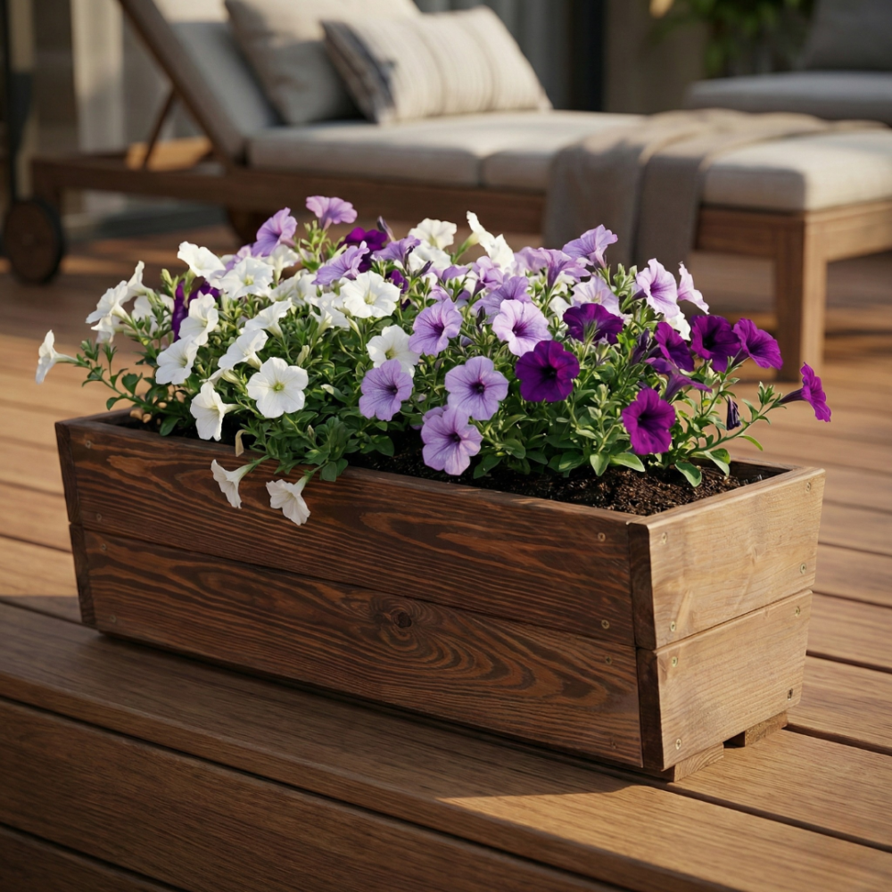 Korytko drewniane na parapet doniczka balkonowa donica impregnat 19x60x30