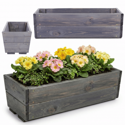 Osłonka drewniana na parapet doniczka na kwiaty donica impregnat 19x60x30