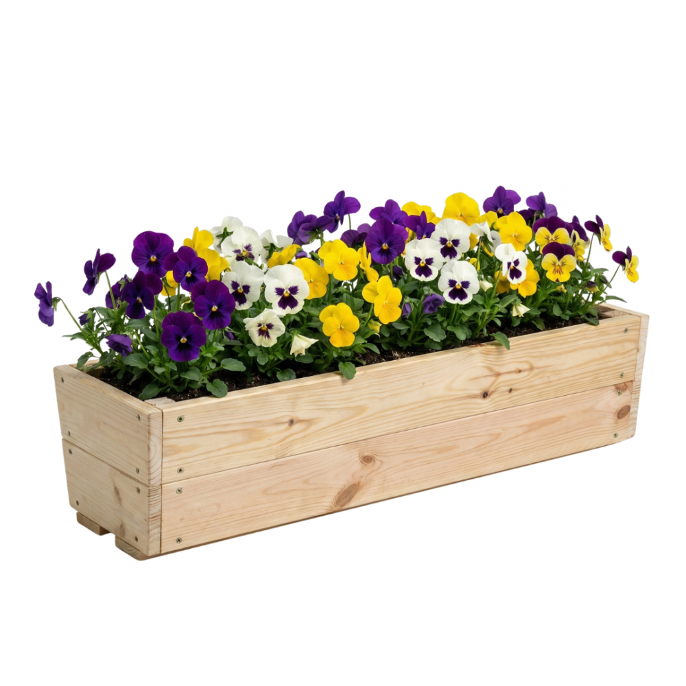 Doniczka balkonowa doniczka drewniana na kwiaty donica na parapet 19x80x30