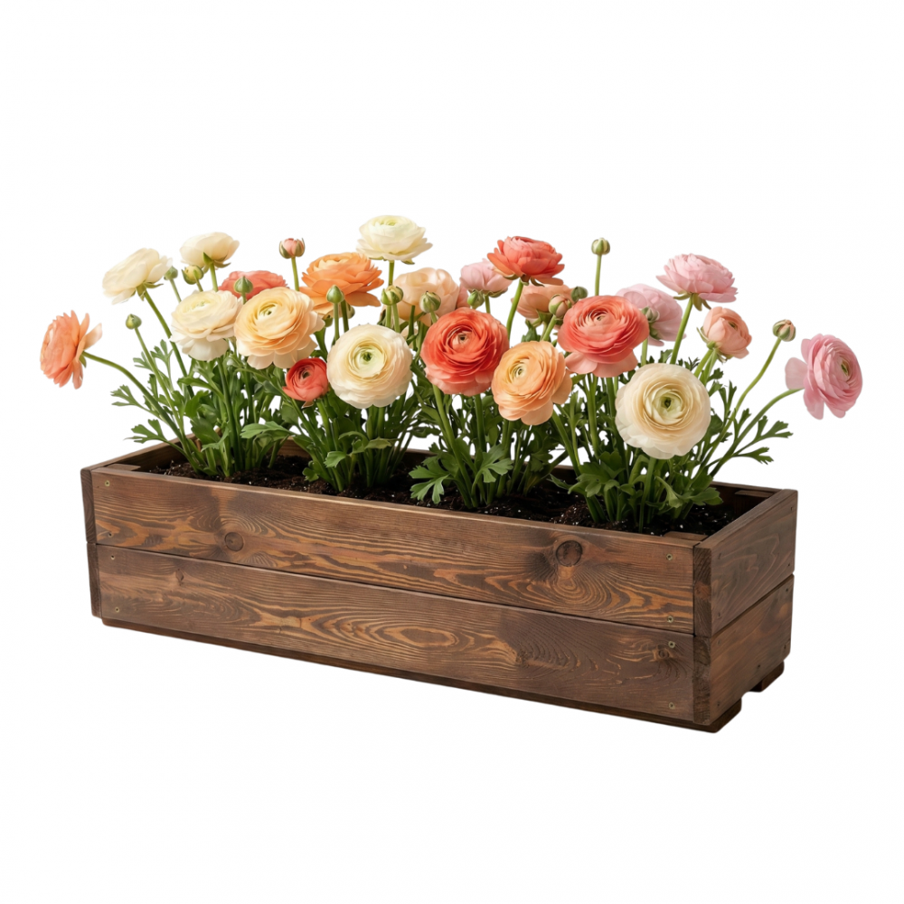 Korytko sosnowe na kwiaty donica drewniana na parapet impregnat 19x80x30