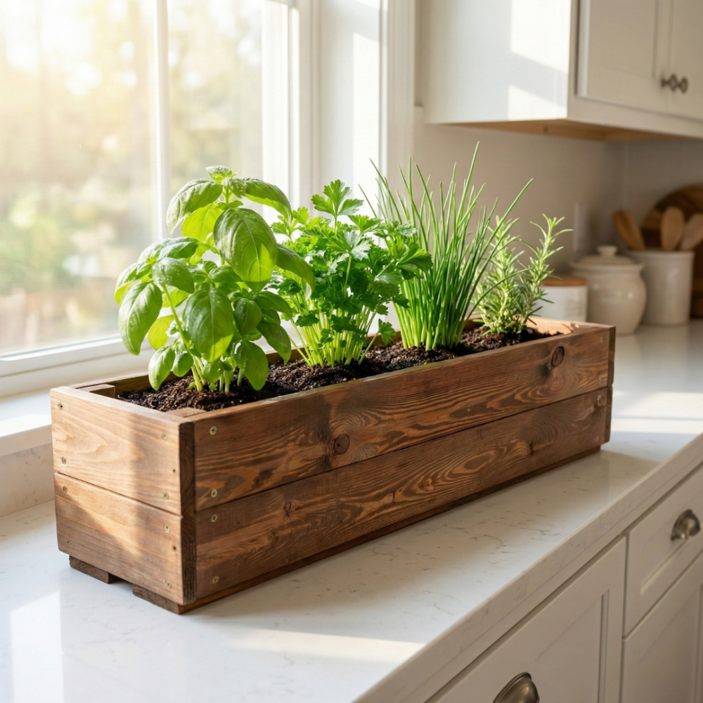 Korytko sosnowe na kwiaty donica drewniana na parapet impregnat 19x80x30