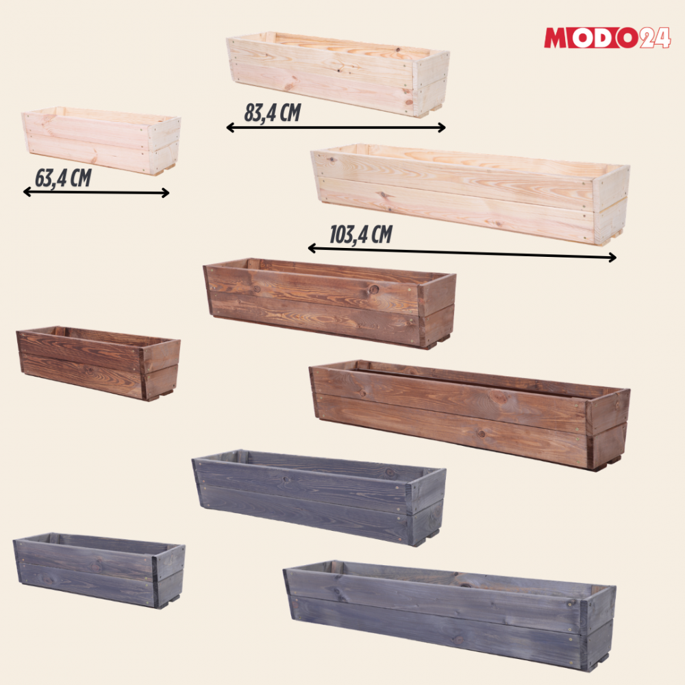 Korytko sosnowe na kwiaty donica drewniana na parapet impregnat 19x80x30