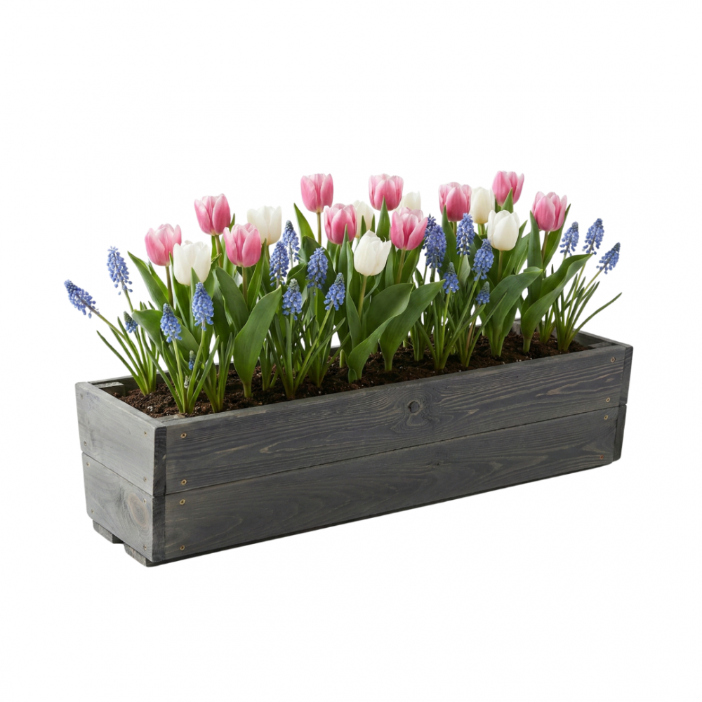 Osłonka drewniana na doniczkę doniczka na parapet donica impregnat 19x80x30