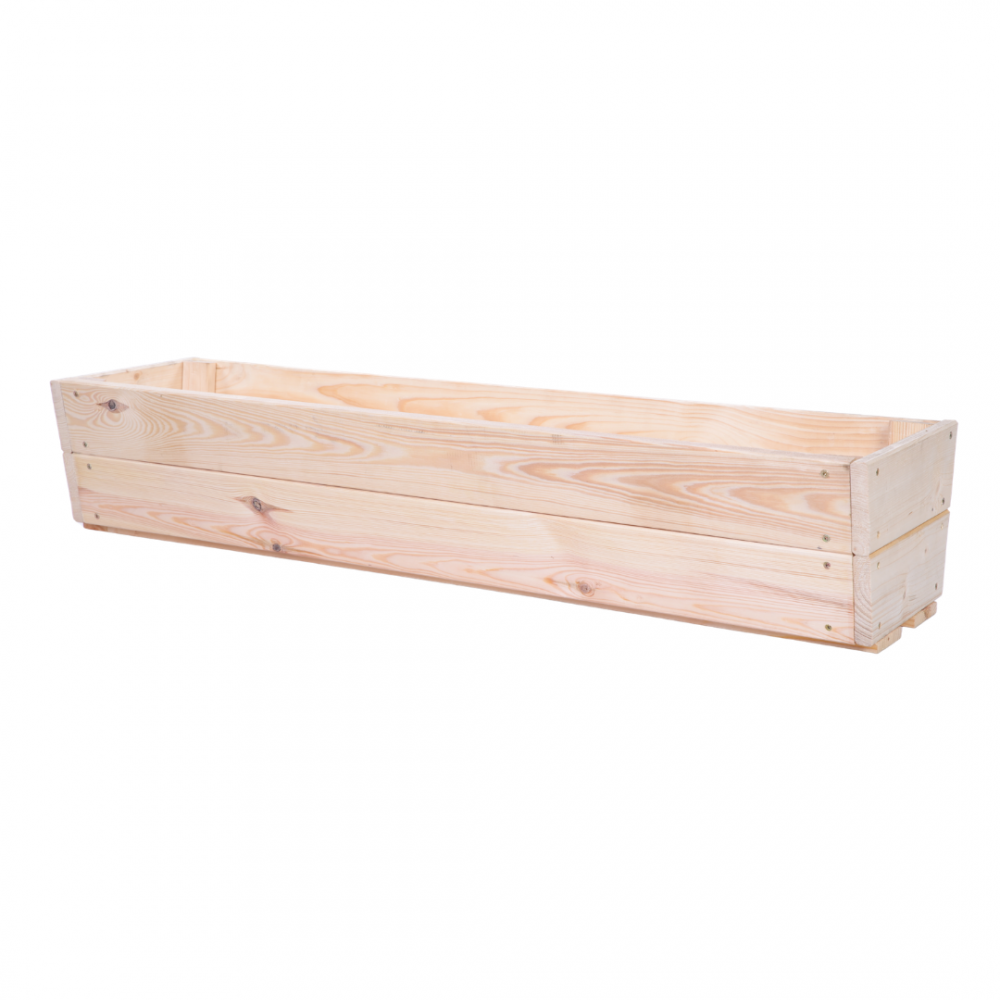 Doniczka drewniana prostokątna donica na parapet donica na kwiaty 19x100x30